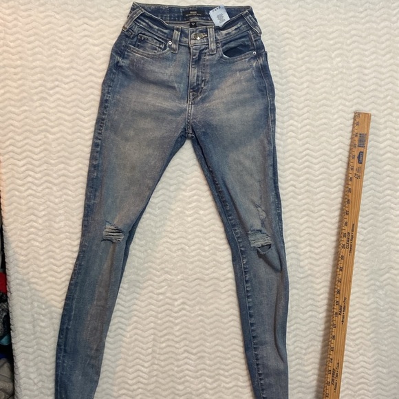True Religion Halle High Rise super Skinny Light Blue Distressed Jeans SZ 24 - Picture 5 of 14
